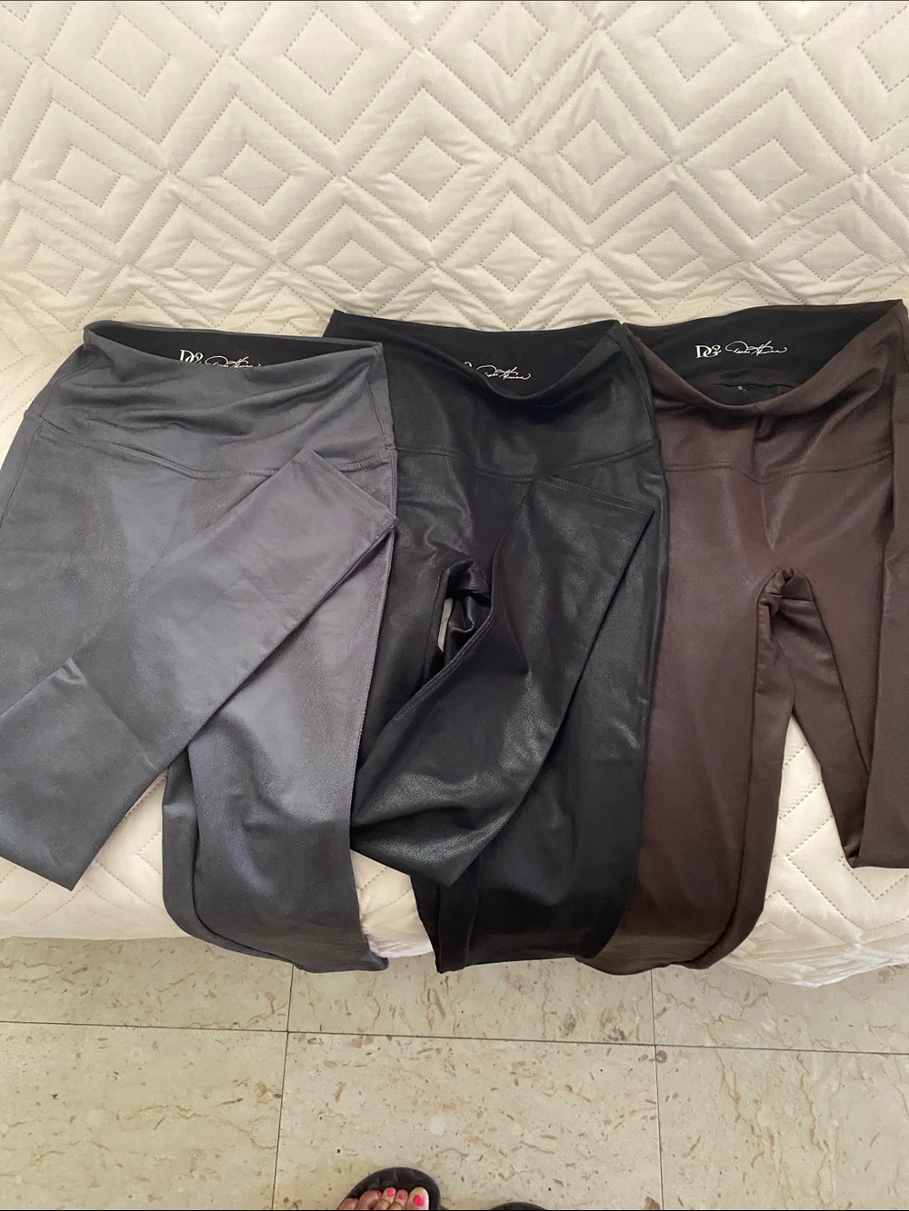 DG2 by Diane Gilman Brown Leggings with Logo